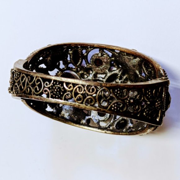 Big Rhinestone Boho Rhinestone Scrolled Bracelet - Picture 4 of 6